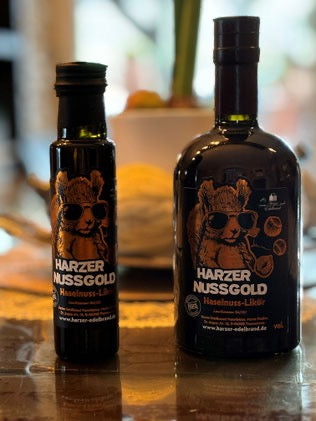 Harzer Nussgold Haselnuss Likör aus der Harzer Edelbrand Manufaktur