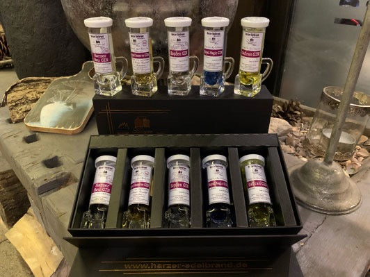 Harzer Edelbrand GIN Geschenk- bzw. Probierkarton 5 x 4 cl