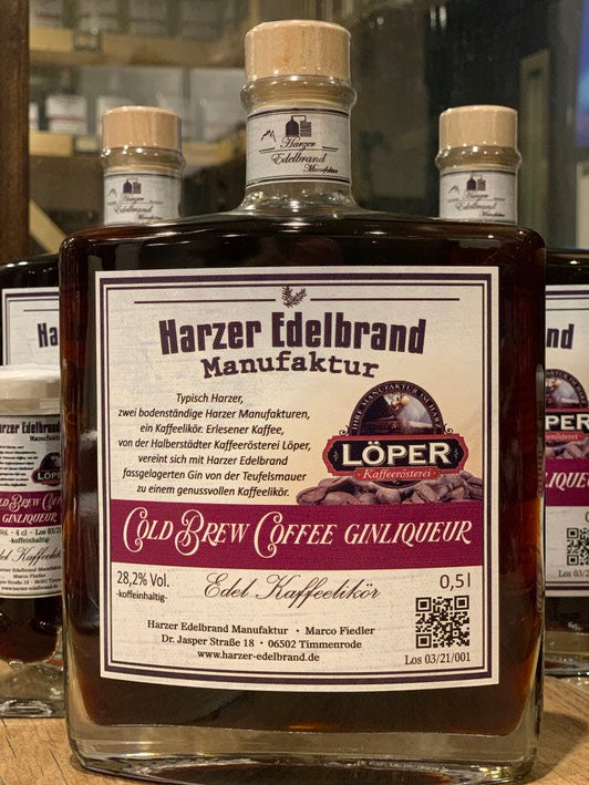 Cold Brew Coffee GIN Likör aus der Harzer Edelbrand Manufaktur